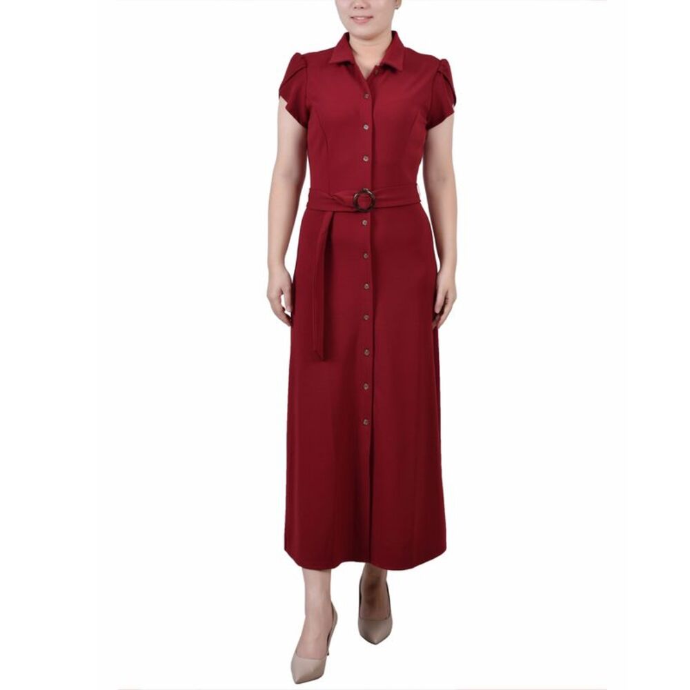 NY Collection Petite Midi Petal Sleeve Dress